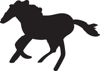 Running Horse Silhouette Vector Illustration