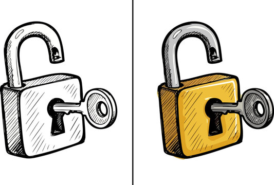 Two Pads Unlocked and Locked Illustration.