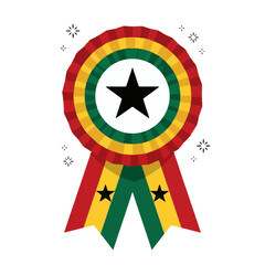 Ghanaian rosette award with ribbons and black star symbol