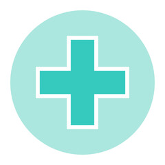 Obraz premium Health cross icon png sticker, transparent background