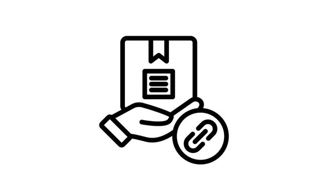 Affiliate Link Outline Animation 2D Cartoon 4K Video. Relate To Product Offering, Marketing, Commerce And Shopping. Editable On Transparent Background Alpha Channel.