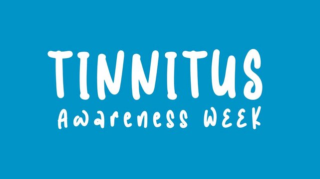 Tinnitus awareness week in white on blue background is perfect for promoting awareness campaigns, advocacy work, social media posts, and educational materials.