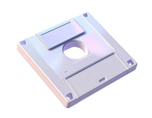 Obraz premium A glossy, 3D-rendered, square-shaped, retro computer data storage device