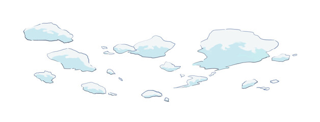 Hand-drawn cloud illustration set for sky background / 手描きの雲のイラストセット 空の背景素材