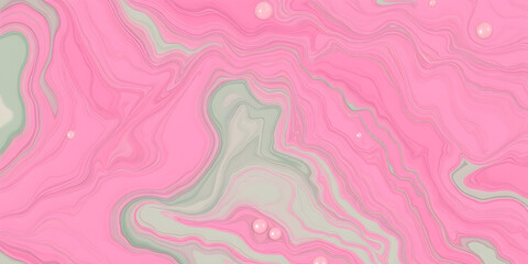 Fluid pink and green abstract pastel marbling texture