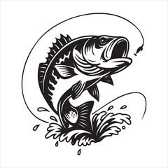Bass Fishing SVG Jumping Fish Svg 