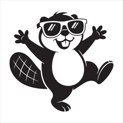 Beaver dancing with sunglasses svg