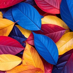 Vibrant autumn leaves in a colorful pile