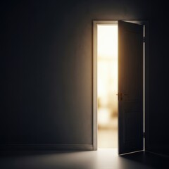 Ajar door leading to a bright, hopeful future.