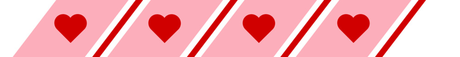 Red hearts mail border frame