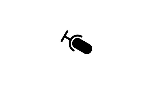 Minimalist Microphone Icon Animation on a Clean White Background.