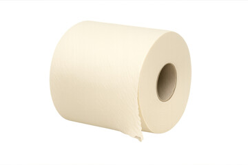 Fototapeta premium Toilet paper roll detail against transparent background showing daily hygiene essential and bathroom sanitation concept