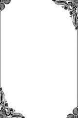 AI Generative. Elegant Hand-Painted Floral Corner Frame Borders with Delicate Leaves. 9