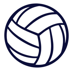 Simple outline illustration of a volleyball ball isolated on a white background for sports themes
