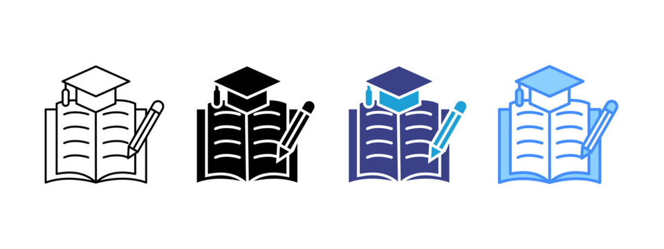 Thesis icon set multiple style collection