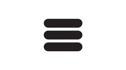 Equals Sign in Simple Flat Design with Black Color on White Background for Math Symbol