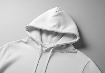 Close-up of a White Hoodie - A Minimalist Fashion Statement.