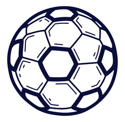 Vector illustration of a classic black and white soccer ball on a white background
