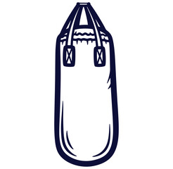 Vector illustration of a classic boxing punching bag for fitness and training concepts