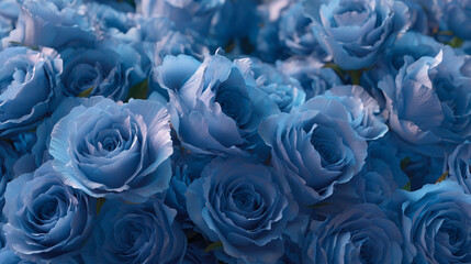 Rare blue rose flower close up