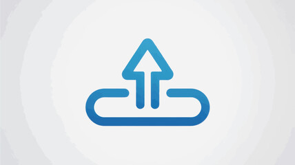 Blue Arrow Icon in Minimalist Style with Simple Design on White Background for UIUX