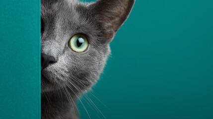 Adorable cat expression studio shot