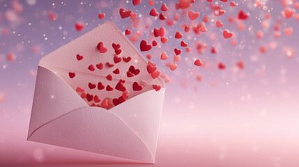 Romantic envelope celebration concept