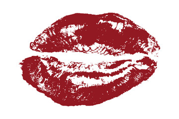 Lipstick kiss mark Romantic lip print Imprint of lips kiss Sexy lips makeup Female mouth Love symbol Design element for beauty fashion poster Valentines Day wedding