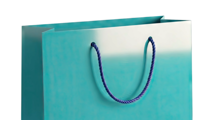 Teal Paper Gift Bag with Blue Rope Handles