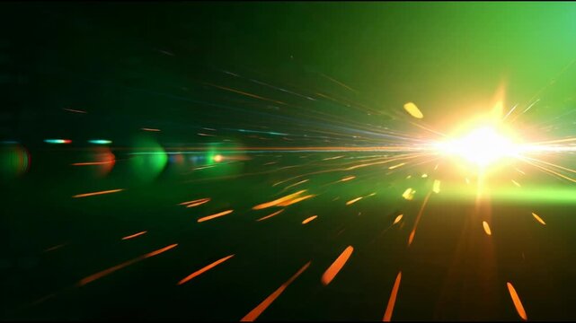 Bright Lens Flare Effect with Green Haze.