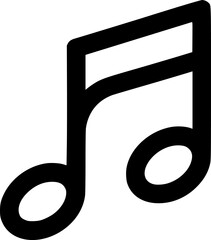 Stylized Music Note Icon vector black silhouette cricut design for T-Shirt
