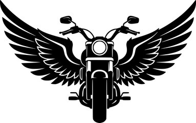 Motorbike with Wings vector black silhouette cricut design for T-Shirt
