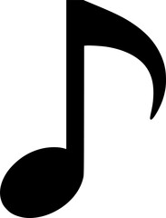 Stylized Music Note Icon vector black silhouette cricut design for T-Shirt
