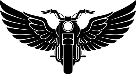 Motorbike with Wings vector black silhouette cricut design for T-Shirt
