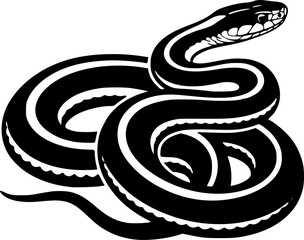 Fototapeta premium Garter Snake Silhouette - Black Vector Cricut Design for T-Shirt Printing 