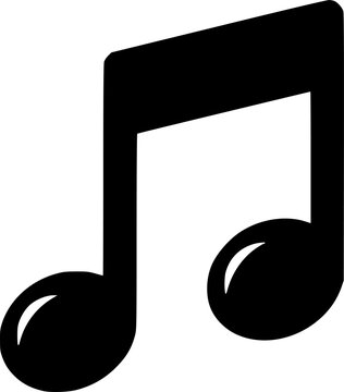 Stylized Music Note Icon vector black silhouette cricut design for T-Shirt
