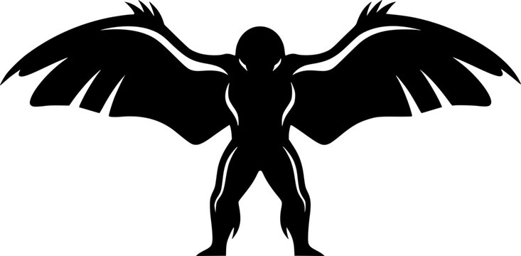 Mothman vector black silhouette cricut design for T-Shirt
