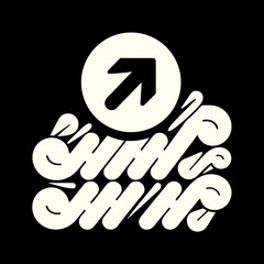 Obraz premium Minimal Round Abstract Growth Arrow Financial Progress Logo