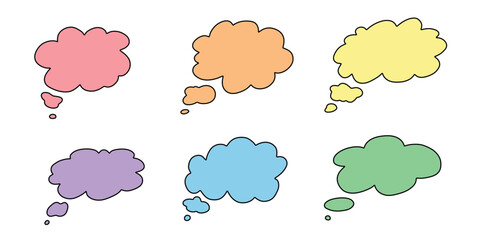 Obraz premium Set of hand drawn speech bubble Blank empty message box Textbox frame for banners, price tags, stickers, design