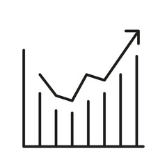 Data Line Graph Editable Stroke Outline Icon, Statistics Line Graph Icon Editable Stroke Outline..eps