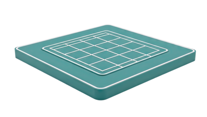 Teal Square Game Board with White Grid