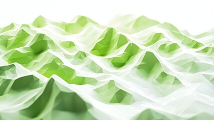 Abstract Green Landscape with Soft Curves and Textured Patterns