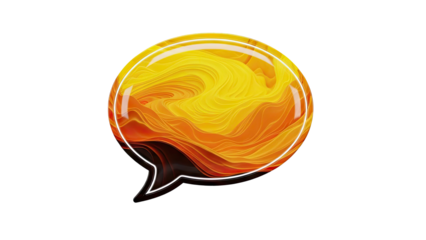 Abstract Speech Bubble with Fiery, Wavy Interior