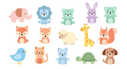 Obraz premium Cute Cartoon Animals Collection for Kids
