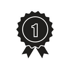 Winner Ribbon Editable Stroke Outline Icon, Award Ribbon First Place Editable Stroke Outline Icon..eps