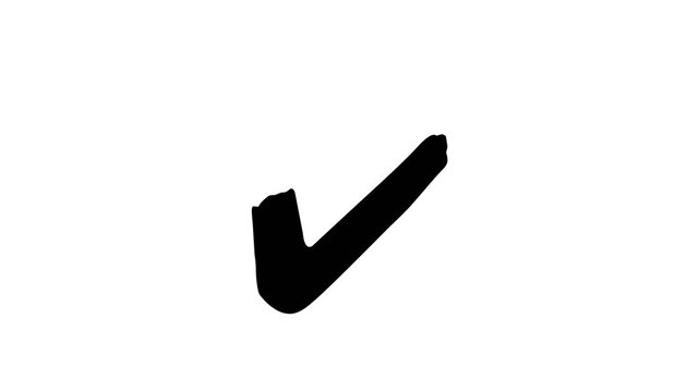 Black Check Mark on White Background Simple and Clear Symbol of Completion and Approval.