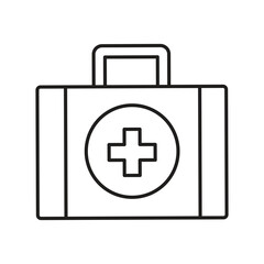 Medical Doctor Bag Editable Stroke Outline Icon, First Aid Medical Kit Editable Stroke Outline Icon..eps