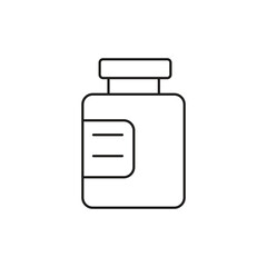 Medicine Bottle Editable Stroke Outline Icon,  Pharmacy Drug Bottle Editable Outline Vector Icon..eps