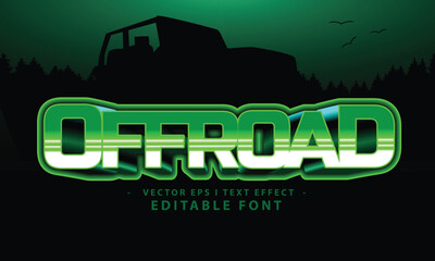 Neon Green Offroad Text Effect Vector Design