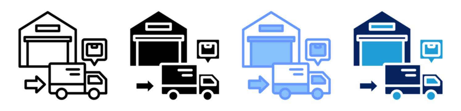 cross docking icon set multiple style collection
